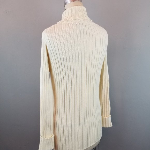 Maternity Ribbed L/S Cream Turtleneck Sweater by Belly Basics Size Small  NEW - Picture 3 of 7